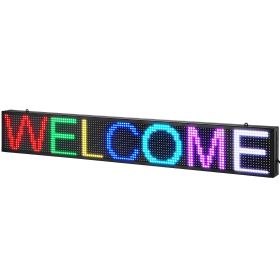 VEVOR Programmable LED Sign, P10 Full Color LED Scrolling Panel, DIY Custom Text Animation Pattern Display Board (size: 52 x 8 inches)