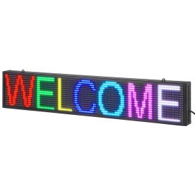 VEVOR Programmable LED Sign, P10 Full Color LED Scrolling Panel, DIY Custom Text Animation Pattern Display Board (size: 40 x 8 inch)