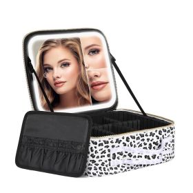 Make-up Accessories Travel Makeup Bag With Light Up Mirror (Type: Makeup Box, Color: Leopard)