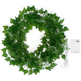 Artificial Ivy Battery Powered String Lights  Leaf Fairy Lamps DIY Decorative Night Light For Wedding Kitchen Wall Decoration (Type: Battery_10M)