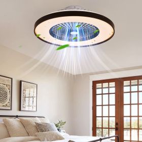 23.2-inch Black and White Ceiling Fan Light with LED RGB – Dimmable and Color-Changing, APP & Remote Control, Modern Smart Ceiling Fan for Living Room (Color: as Pic)