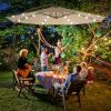 10 Feet Patio Umbrella with Crank and Solar LED Lights