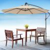 10 Feet Patio Umbrella with Crank and Solar LED Lights